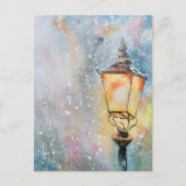 Briefkaart voor lichte kerst met waterkleurige kle (Voorkant)