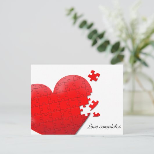 briefkaart voor liefdeshartspuzzel (Staand voorkant)
