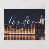 Briefkaart voor Londense/Big Ben Calligraphy (Voorkant)