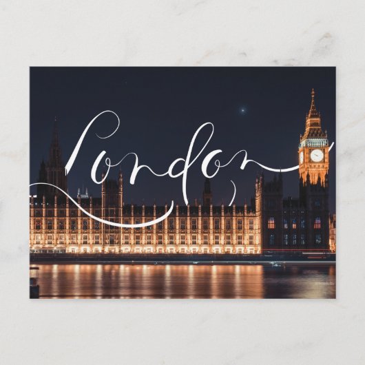 Briefkaart voor Londense/Big Ben Calligraphy (Voorkant)