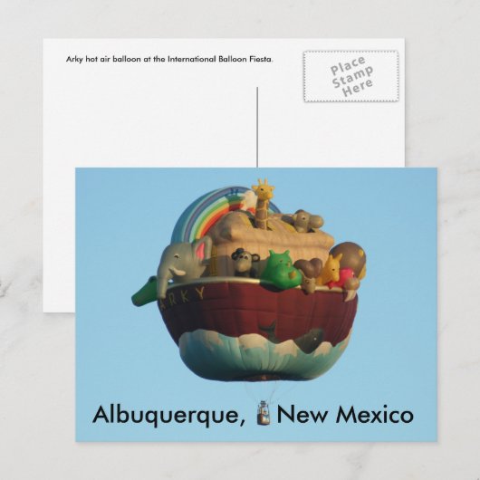 Briefkaart voor luchtballonnetjes (Voorkant / Achterkant)