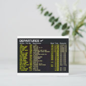 Briefkaart voor luchthavenvertrektijden (Staand voorkant)