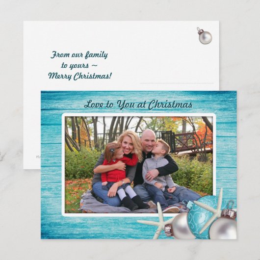 Briefkaart voor marineblauw, aangepast voor kerstm (Voorkant / Achterkant)