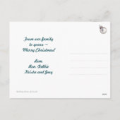 Briefkaart voor marineblauw, aangepast voor kerstm (Achterkant)