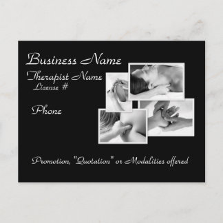 Briefkaart voor massage/carrosserie