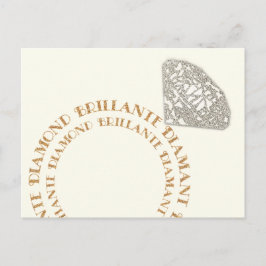Briefkaart voor meertalige Diamond Ring Typografie