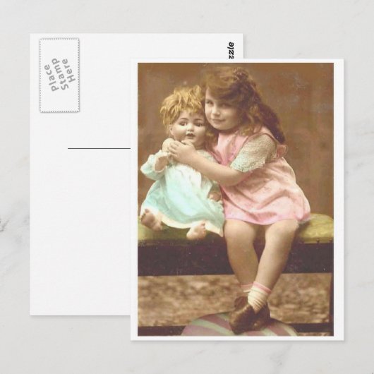  briefkaart voor meisje doll (Voorkant / Achterkant)