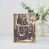 Briefkaart voor meisjes en kerstbomen (Staand voorkant)