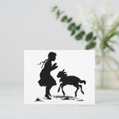 Briefkaart voor meisjes en lammeren (Staand voorkant)