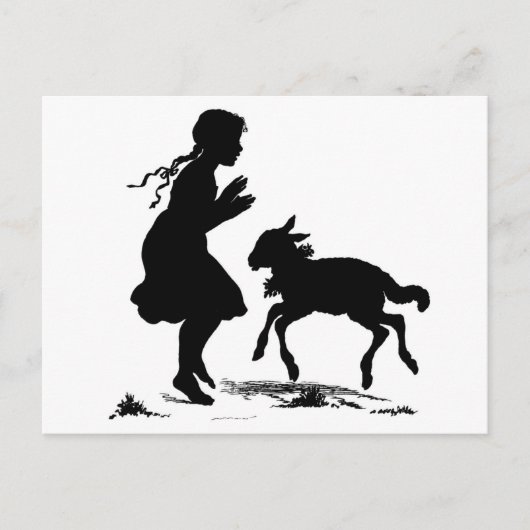 Briefkaart voor meisjes en lammeren (Voorkant)