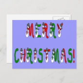 Briefkaart voor Merry Kerstmis Snowman Font (Voorkant / Achterkant)