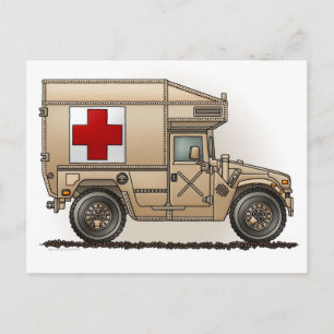 Briefkaart voor militaire Hummer Ambulance