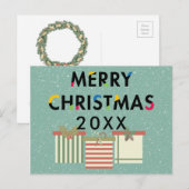 Briefkaart voor moderne kerstcadeaudozen (Voorkant / Achterkant)