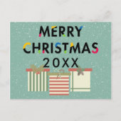 Briefkaart voor moderne kerstcadeaudozen (Voorkant)