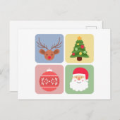 Briefkaart voor moderne kerstfeestdagen (Voorkant / Achterkant)
