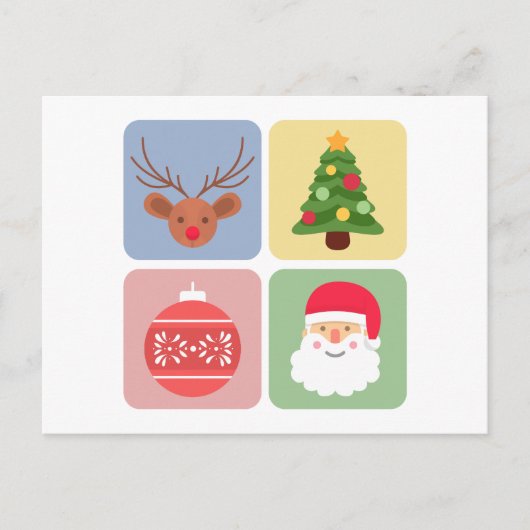 Briefkaart voor moderne kerstfeestdagen (Voorkant)