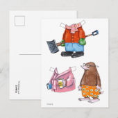 Briefkaart voor mole-papierdollar (Voorkant / Achterkant)