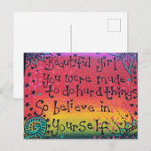 Briefkaart voor mooie meisjesinspiratie (Voorkant / Achterkant)