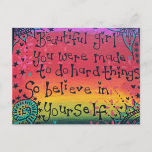 Briefkaart voor mooie meisjesinspiratie
