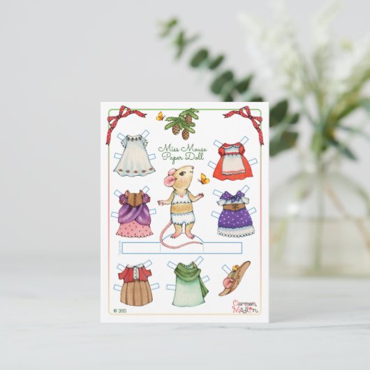 Briefkaart voor muistappapier (Staand voorkant)