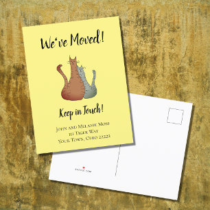 Briefkaart voor nieuwe thuisaankondiging katten