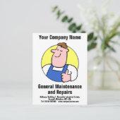 Briefkaart voor onderhoud en reparatie van gebouwe (Staand voorkant)