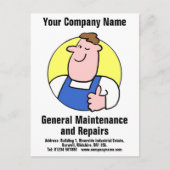 Briefkaart voor onderhoud en reparatie van gebouwe (Voorkant)