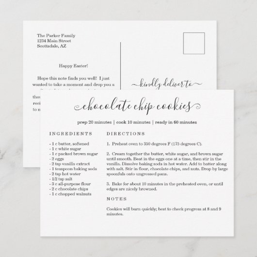 Briefkaart voor ontvang kaart (Voorkant / Achterkant)