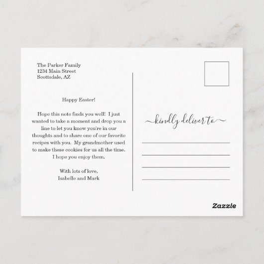 Briefkaart voor ontvang kaart (Achterkant)