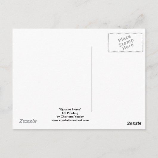 Briefkaart voor oorspronkelijke viervoudige paarde (Achterkant)