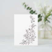 Briefkaart voor ornamenten van zwarte en witte flo (Staand voorkant)