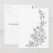 Briefkaart voor ornamenten van zwarte en witte flo (Voorkant / Achterkant)