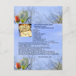 Briefkaart voor oud raisine-brood met fashioning