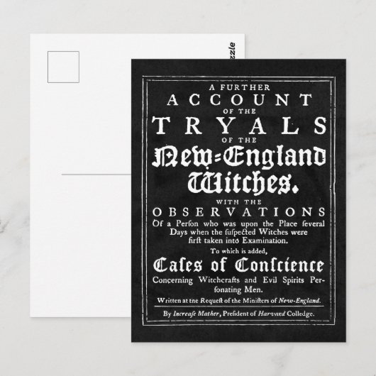 Briefkaart voor oude salem-heks (Voorkant / Achterkant)