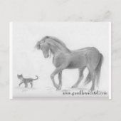 Briefkaart voor paarden en katten (Voorkant)