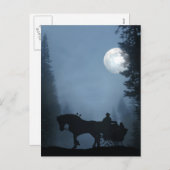 Briefkaart voor paarden en slee-vakanties (Voorkant / Achterkant)