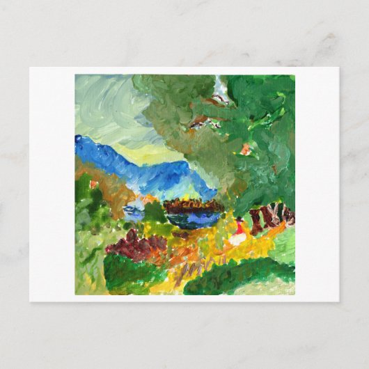 Briefkaart voor paradijs overwegen (Voorkant)