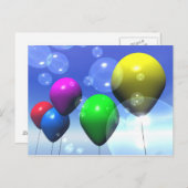 Briefkaart voor partijballonnen en bubbels (Voorkant / Achterkant)