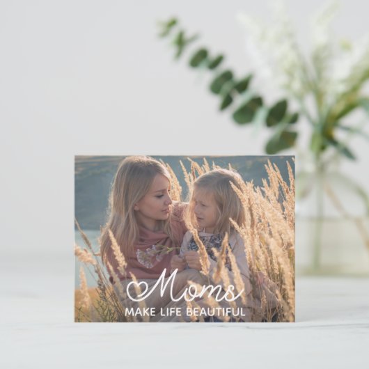 Briefkaart voor persoonlijk Moederdag (Staand voorkant)