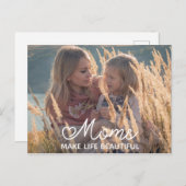 Briefkaart voor persoonlijk Moederdag (Voorkant / Achterkant)