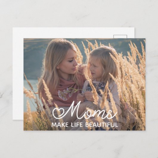 Briefkaart voor persoonlijk Moederdag (Voorkant / Achterkant)