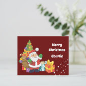 Briefkaart voor persoonlijke brief van de Kerstman (Staand voorkant)