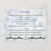 Briefkaart voor persoonlijke brief van de Kerstman (Achterkant)