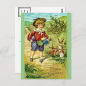 Briefkaart voor  peuter en paasmakerij (Voorkant / Achterkant)