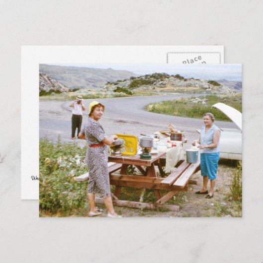 Briefkaart voor picknick langs de weg (Voorkant / Achterkant)