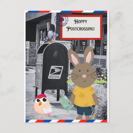 Briefkaart voor postovergangen bij paaspakketten (Voorkant)
