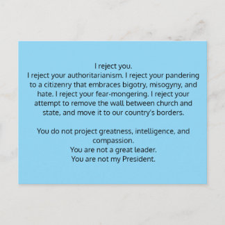 Briefkaart voor President Trump