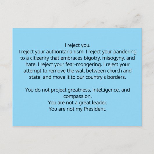 Briefkaart voor President Trump (Voorkant)