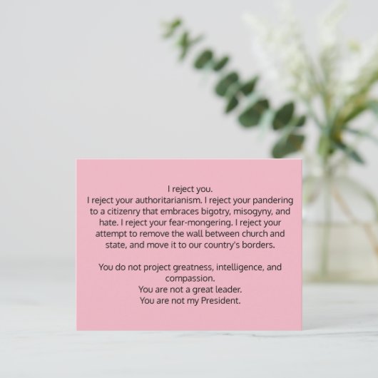 Briefkaart voor President Trump (Staand voorkant)