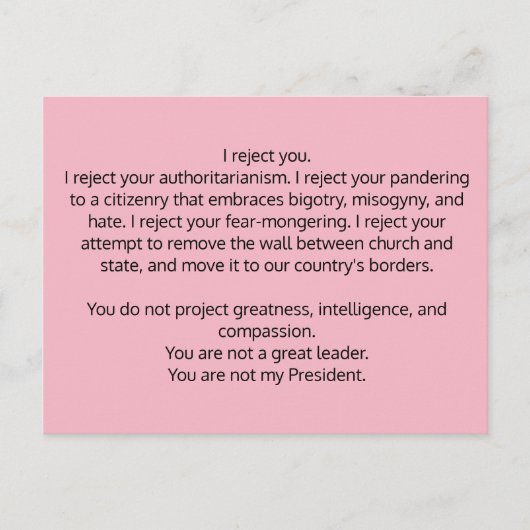 Briefkaart voor President Trump (Voorkant)